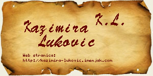 Kazimira Luković vizit kartica